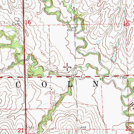 Topographic Map of West Creek (historical), KS