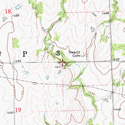 Topographic Map of Township 3, KS