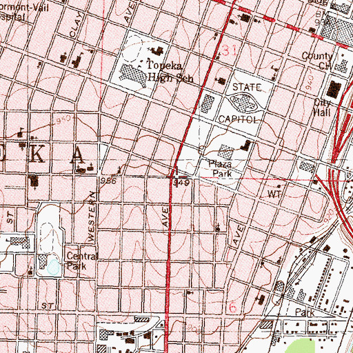 Topographic Map of Huntoon Park, KS