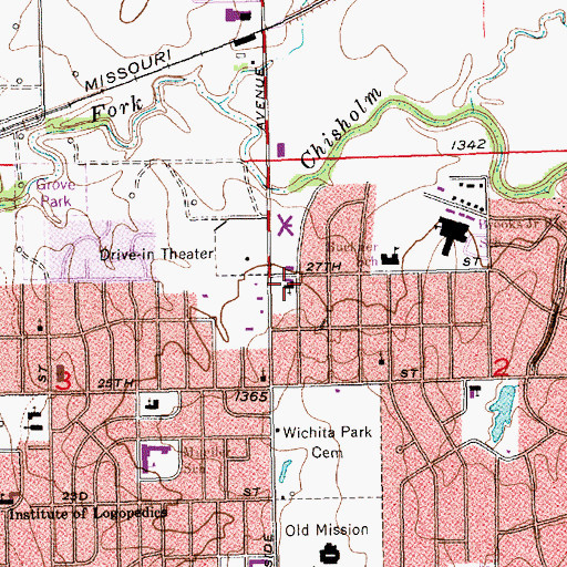 Topographic Map of Grant Chapel African Methodist Episcopal Church, KS