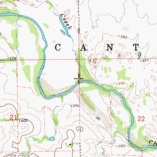 Topographic Map of Duck Creek, KS