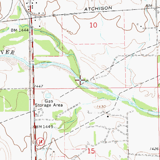Topographic Map of Rose Bud Creek, KS