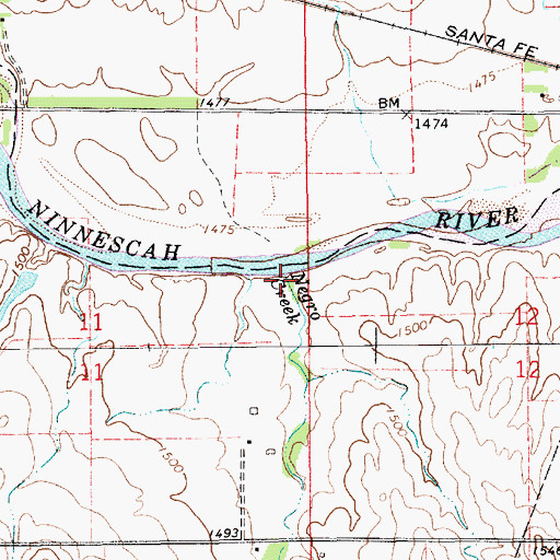 Topographic Map of Negro Creek, KS