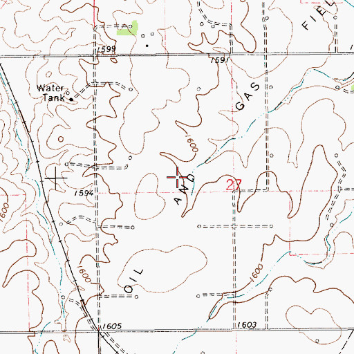 Topographic Map of Alameda Oil and Gas Field, KS