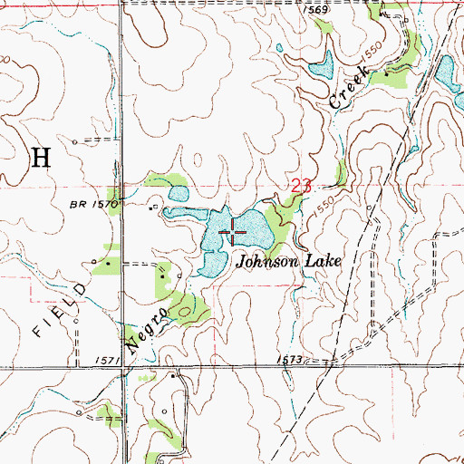 Topographic Map of Johnson Lake, KS