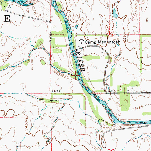 Topographic Map of Sand Creek, KS