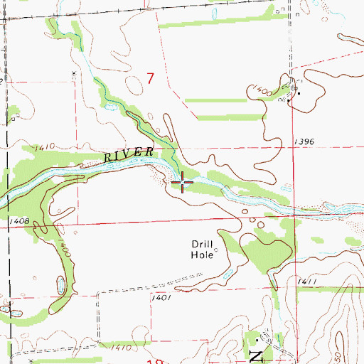 Topographic Map of Blue Stem Creek, KS