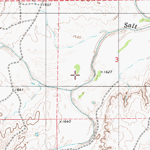 Topographic Map of Red Fork Creek, KS