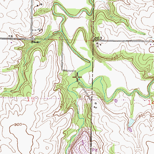 Topographic Map of Coleman Creek, KS
