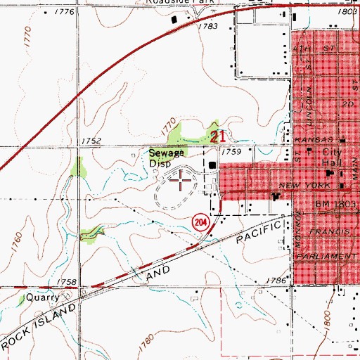 Topographic Map of Smith County Fairgrounds, KS