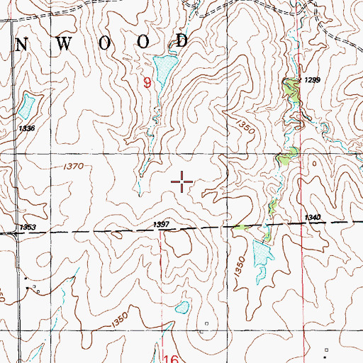 Topographic Map of Cedar Point Lake, KS
