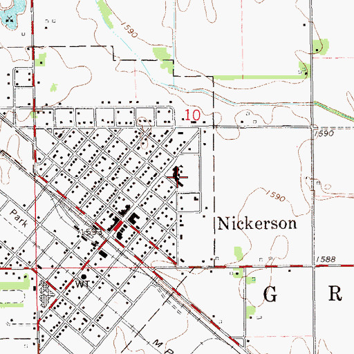 Topographic Map of Nickerson Elementary School, KS
