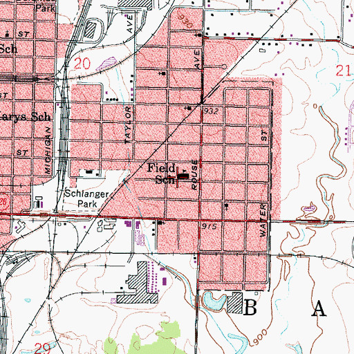 Topographic Map of Eugene Field Elementary School, KS