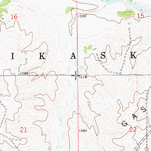 Topographic Map of Township of Chikaskia, KS