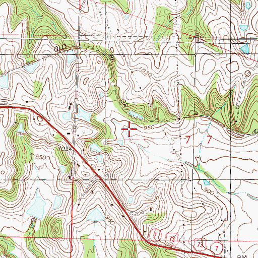 Topographic Map of Township of Kickapoo, KS
