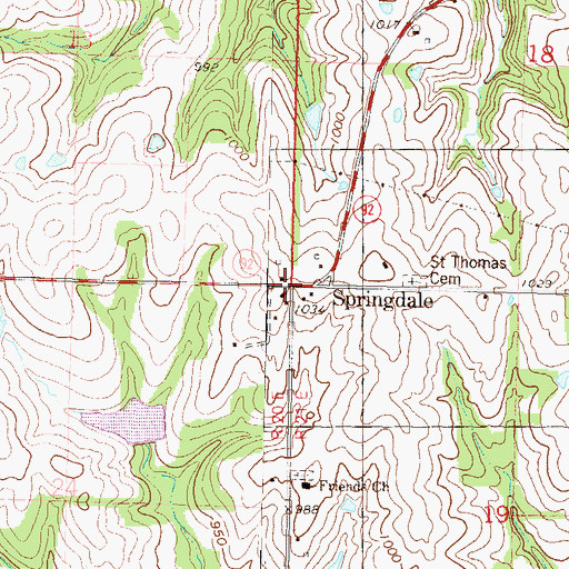Topographic Map of Township of Alexandria, KS
