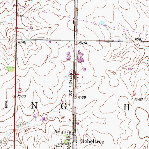 Topographic Map of Township of Spring Hill, KS