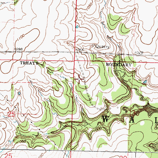 Topographic Map of Rockford Post Office (historical), KS