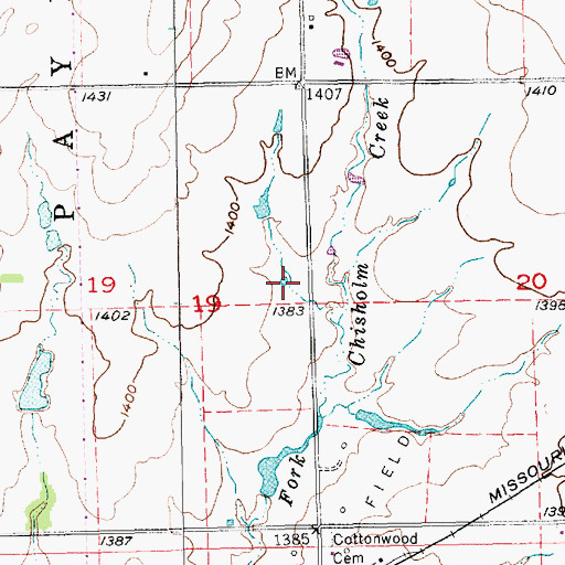 Topographic Map of City of Bel Aire, KS