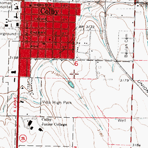 Topographic Map of City of Colby, KS