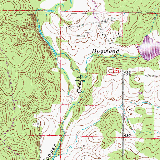 Topographic Map of Dogwood Branch, AR