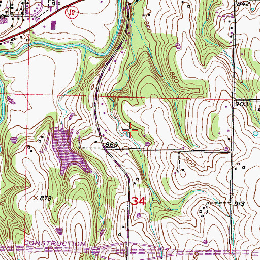 Topographic Map of City of De Soto, KS