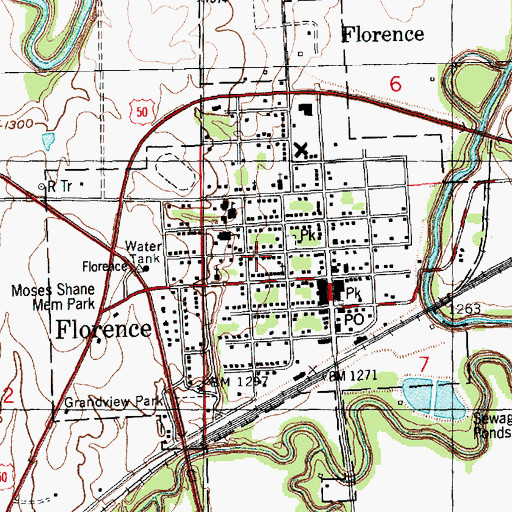 Topographic Map of City of Florence, KS