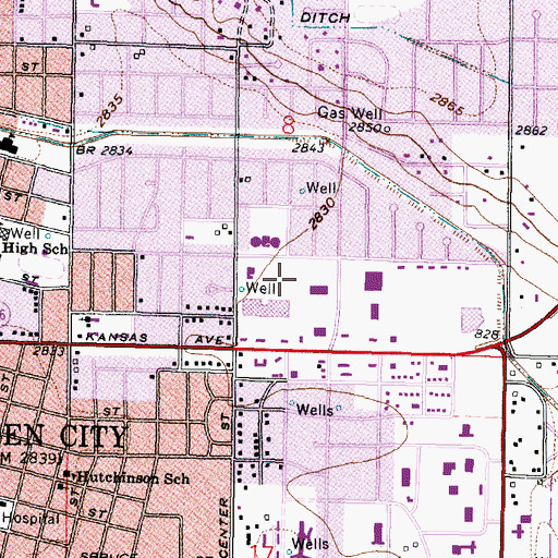 Topographic Map of City of Garden City, KS