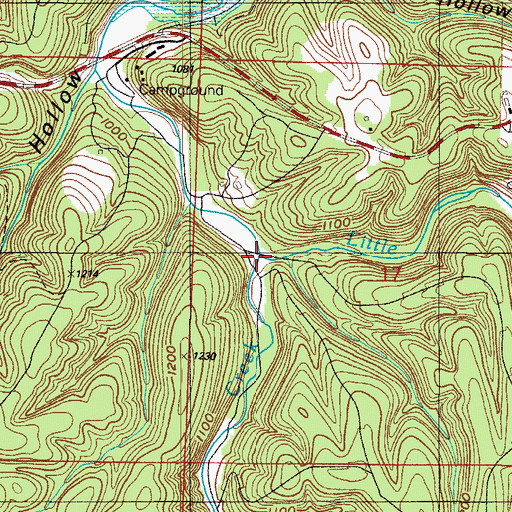 Topographic Map of Dogwood Creek, MO