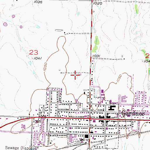 Topographic Map of City of Gardner, KS