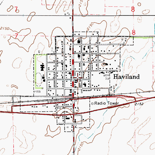 Topographic Map of City of Haviland, KS