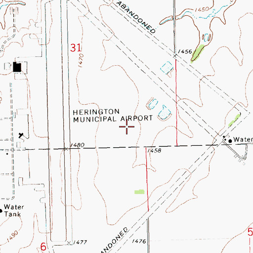 Topographic Map of City of Herington, KS