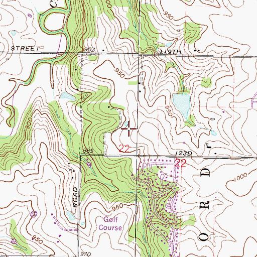 Topographic Map of City of Leawood, KS