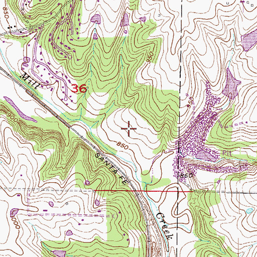 Topographic Map of City of Lenexa, KS