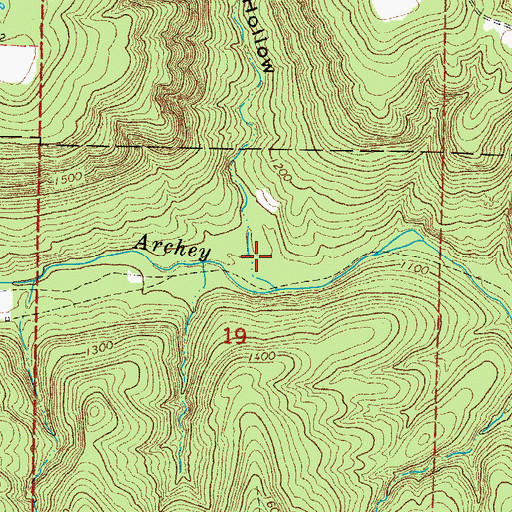 Topographic Map of Dollar Hollow, AR