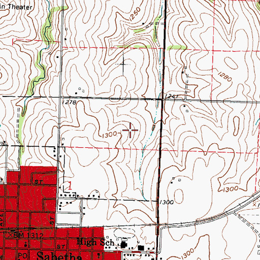 Topographic Map of City of Sabetha, KS