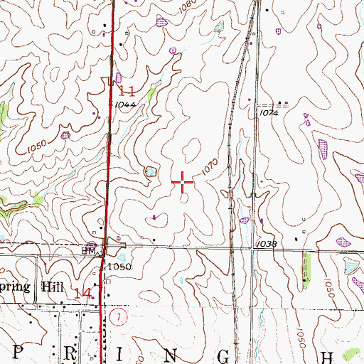 Topographic Map of City of Spring Hill, KS