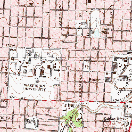 Topographic Map of City of Topeka, KS