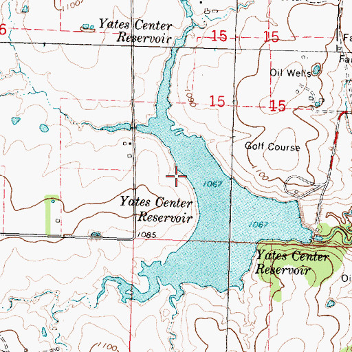 Topographic Map of City of Yates Center, KS