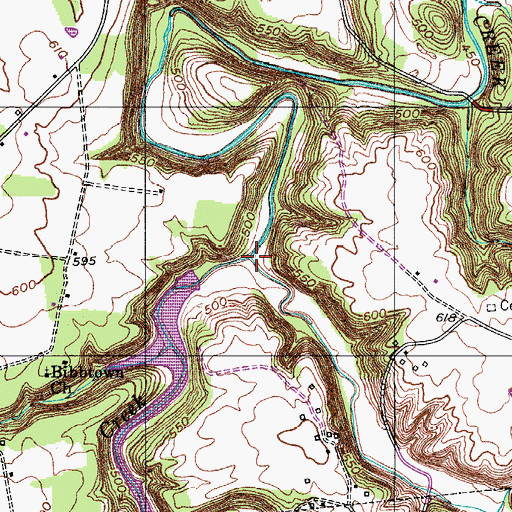 Topographic Map of Barren Fork, KY