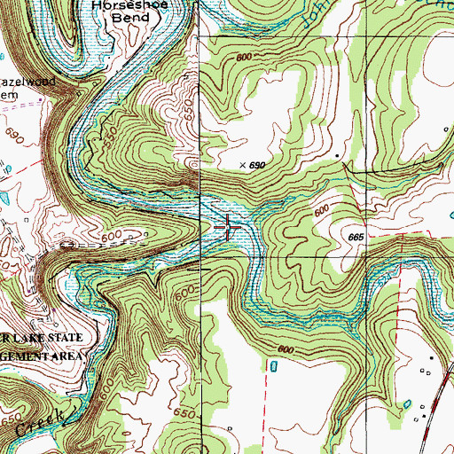 Topographic Map of Beaver Dam Creek, KY