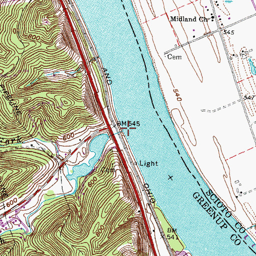 Topographic Map of Coal Branch, KY
