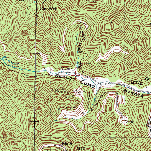 Topographic Map of Dick Fork, KY