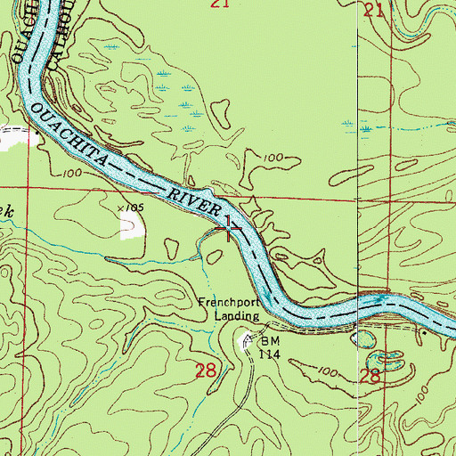 Topographic Map of Doris Creek, AR