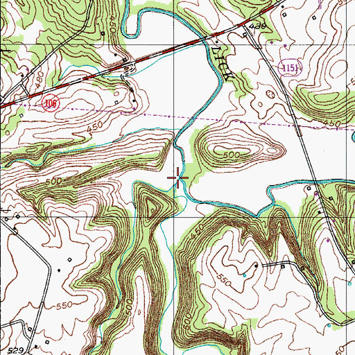 Topographic Map of Duck Lick Creek, KY