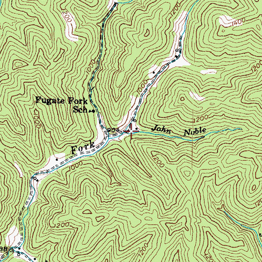 Topographic Map of John Noble Fork, KY