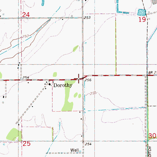 Topographic Map of Dorothy, AR