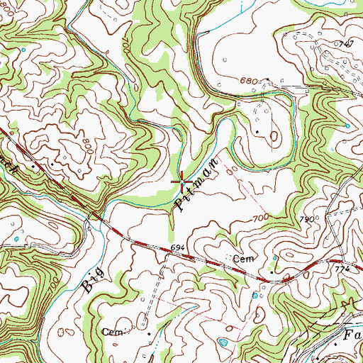 Topographic Map of Mill Creek, KY