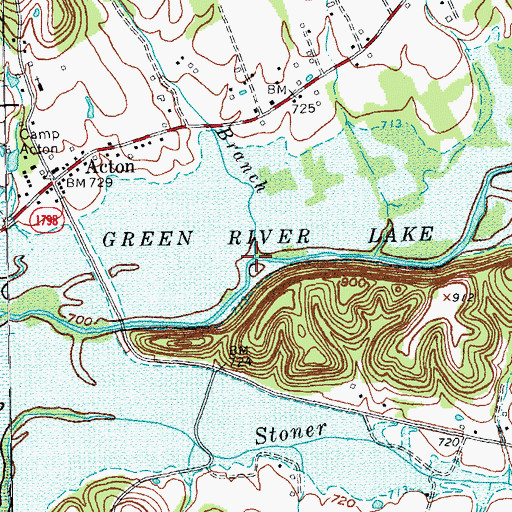 Topographic Map of Opossum Branch, KY