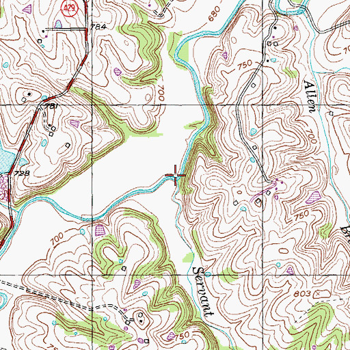 Topographic Map of Servant Run, KY
